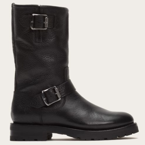 Frye Shoes - Frye Mid Engineer Lug Black Boot